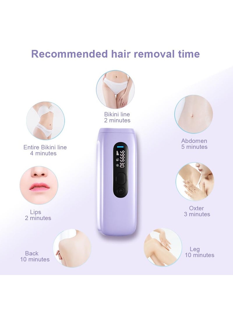 Excefore جهاز إزالة الشعر IPL بنظام تبريد مزدوج، جهاز إزالة الشعر بالليزر 999,999 صدمة ضوئية حمراء، 5 مستويات طاقة، ومضات غير محدودة، جهاز إزالة الشعر بدون ألم للنساء والرجال والوجه البكيني - Image 5