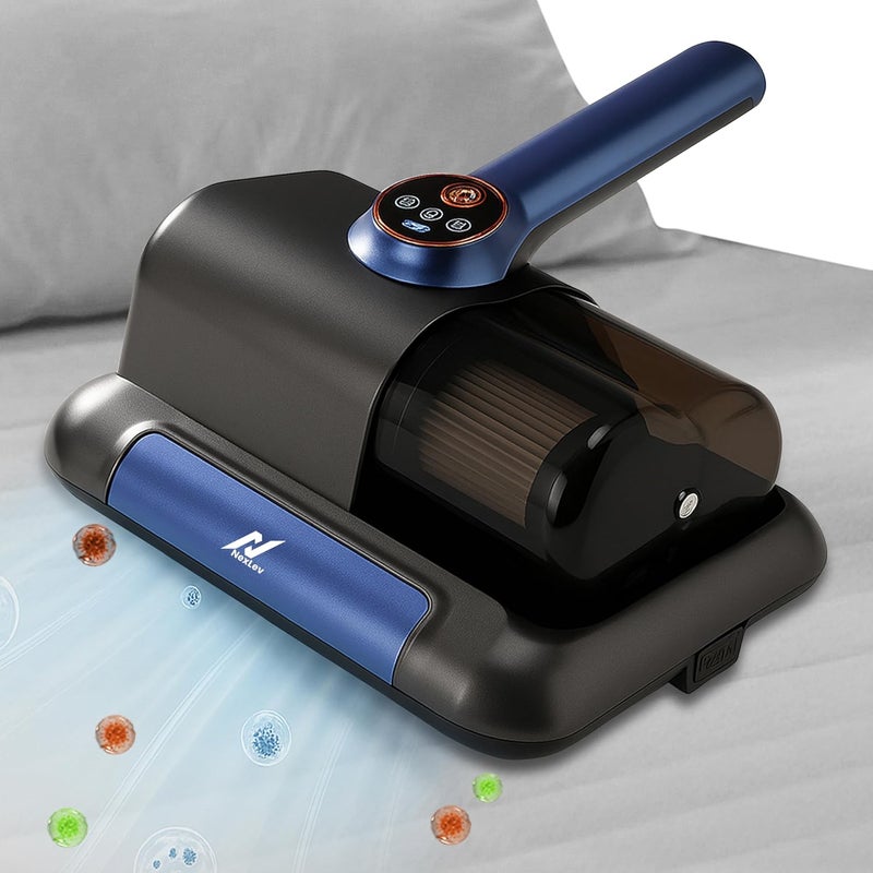 nexlev مكنسة كهربائية للمراتب والأرائك والسجاد ومقاعد السيارات | لإزالة مسببات الحساسية من عث الغبار وشعر الحيوانات الأليفة | تصميم بدون سلك | 1500*3 مللي أمبير | تعقيم بالأشعة فوق البنفسجية، تقنية الضرب المزدوج | نوع C | HEPA تلتقط 99.99% من الغبار | MR-02 - Image 1