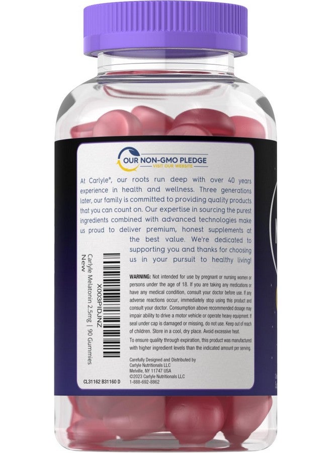 CARLYLE Carlyle Melatonin 2.5 mg Gummies | 90 Count | Berry Flavor Gummy Supplement | Vegan, Non-GMO, Gluten Free  - Image 3