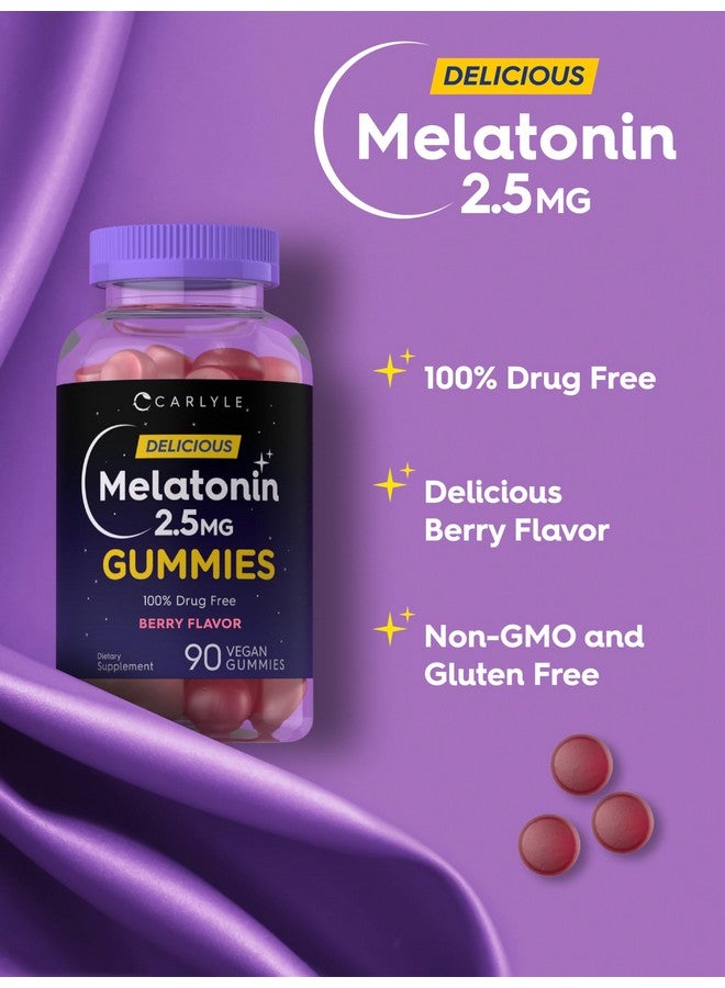 CARLYLE Carlyle Melatonin 2.5 mg Gummies | 90 Count | Berry Flavor Gummy Supplement | Vegan, Non-GMO, Gluten Free  - Image 4