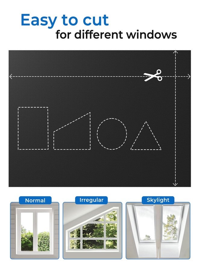 Sumobaby Blackout Curtains for Bedroom Portable 50"x57",No Drill Black Out Shades with Upgraded Hook&Loop Tapes,100% Blackout Window Cover,Easy to Cut Fit Blinds for Bedroom,Nursery(2 Panel,Black) - Image 4