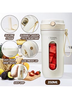 Ceool Portable Blender, Mini 350ML Juicer, Wireless Rechargeable Mixer, 10 Stainless Steel Blades,18000RPM Personal Size Blender For Travel Sports Office School  - Image 4