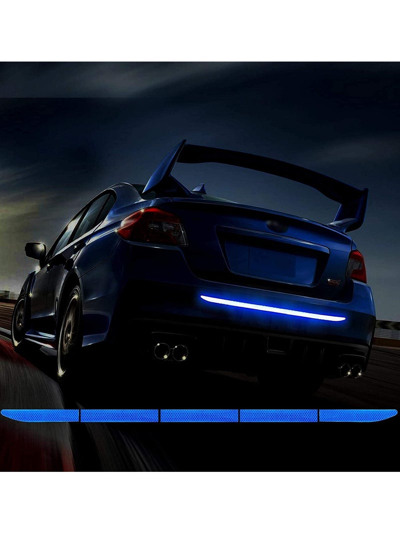 Strong Reflective Stripe Stickers High-Intensity Night Visibility Reflective Decal Universal Safety Warning Diamond Grade Waterproof Self Adhesive for Car Trunk 35.2'' (Blue) - Image 1