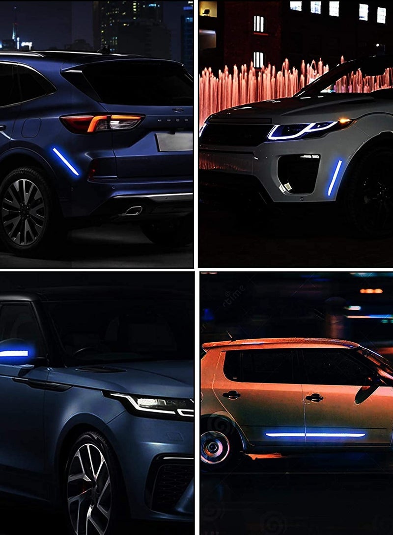 Strong Reflective Stripe Stickers High-Intensity Night Visibility Reflective Decal Universal Safety Warning Diamond Grade Waterproof Self Adhesive for Car Trunk 35.2'' (Blue) - Image 3