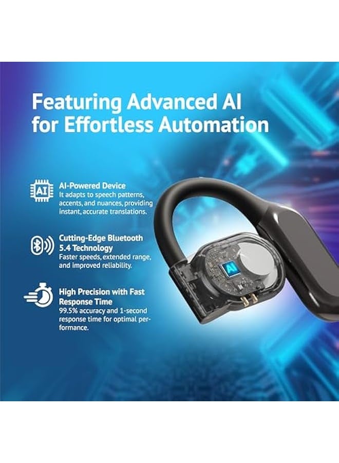 Topleo AI Language Translation Earbuds - Real Time Two Way OWS Translator Earphones - 144 Languages Auto Translate Wireless Headphones - Instant Translating Device fit iOS & Android for Business Travel  - Image 2