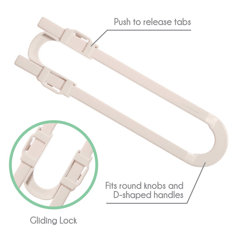 Little Chicks U-Shaped Baby Safety Glide Lock - Adjustable Childproof Cabinet Latches for Kitchen Cupboard - Suitable for Babyproofing Cabinets Knobs & D-Handles - Image 4