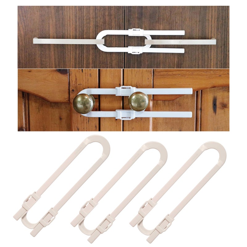 Little Chicks U-Shaped Baby Safety Glide Lock - Adjustable Childproof Cabinet Latches for Kitchen Cupboard - Suitable for Babyproofing Cabinets Knobs & D-Handles - Image 5