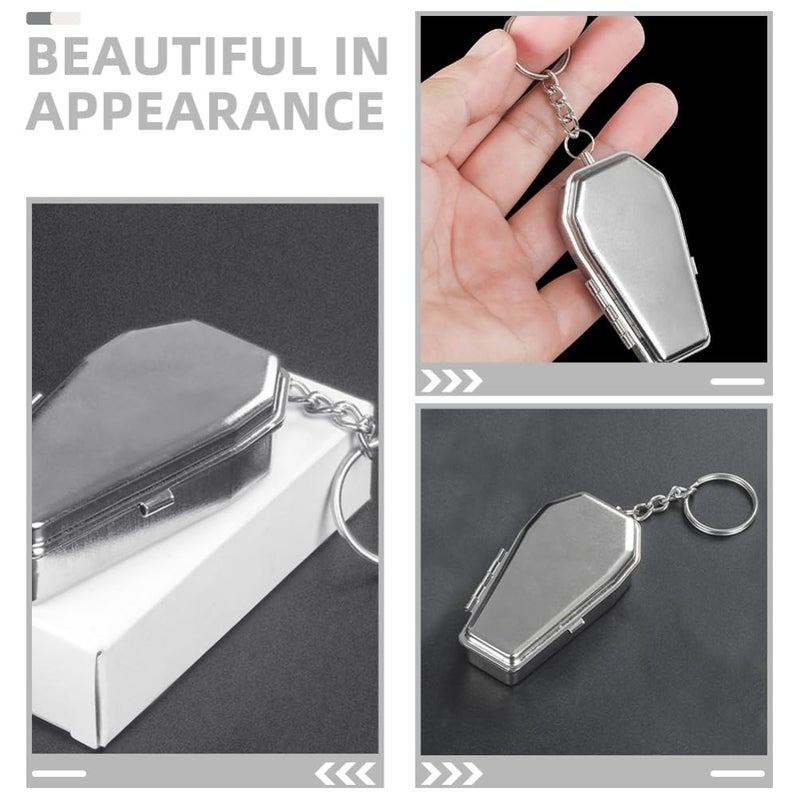 Portable Tinplate Coffin Shaped Ashtray With Lid For Travel Camping Smoking - Image 5