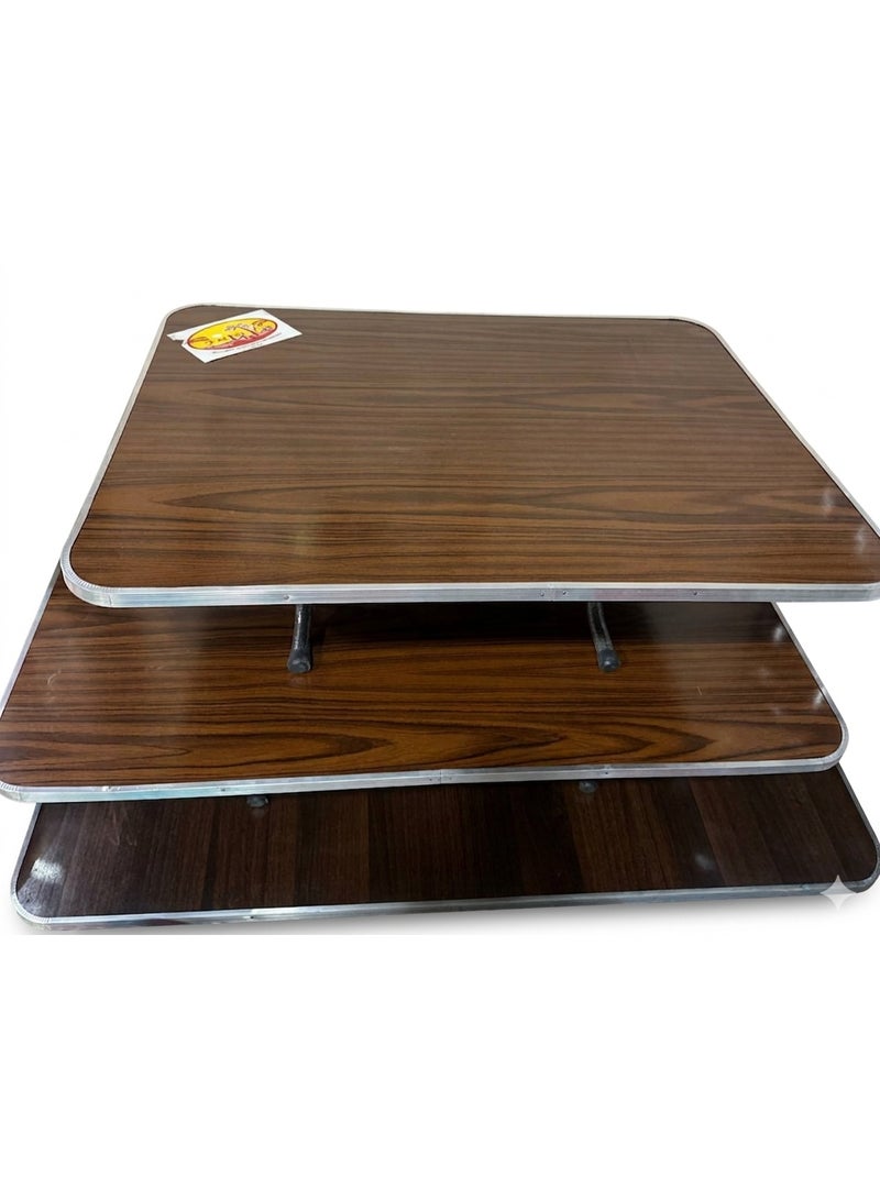 80cm wooden pallet with metal frame – a modern, multi-purpose floor table – ideal for eating, working, and organizing spaces. - Image 2