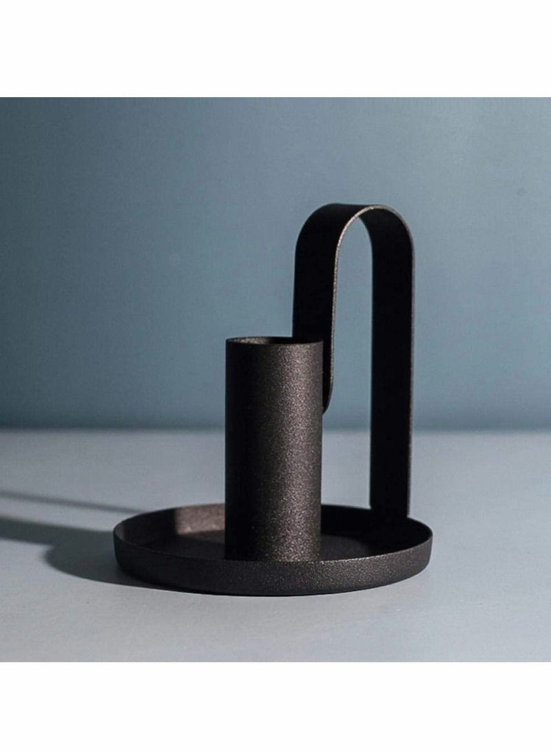 KASTWAVE حاملات الشموع الضيقة، مجموعة من 2 شمعدان، مضادة للصدأ، حديد قديم عتيق، حامل شموع لحفل عشاء شامس، تزيين منزل للمطبخ، تزيين غرفة الطعام في حفل الزفاف - Image 2