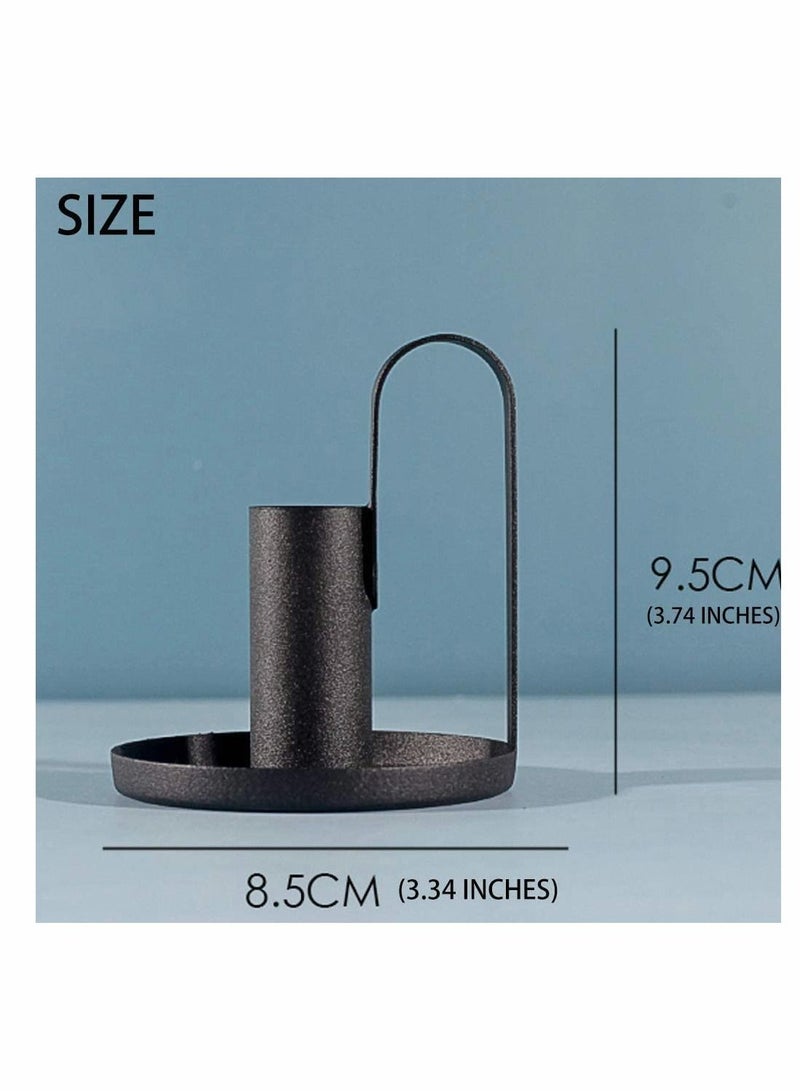 KASTWAVE حاملات الشموع الضيقة، مجموعة من 2 شمعدان، مضادة للصدأ، حديد قديم عتيق، حامل شموع لحفل عشاء شامس، تزيين منزل للمطبخ، تزيين غرفة الطعام في حفل الزفاف - Image 4