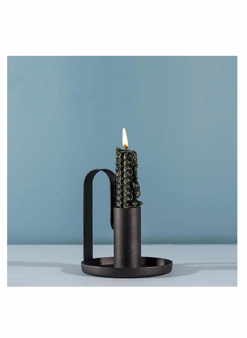 KASTWAVE حاملات الشموع الضيقة، مجموعة من 2 شمعدان، مضادة للصدأ، حديد قديم عتيق، حامل شموع لحفل عشاء شامس، تزيين منزل للمطبخ، تزيين غرفة الطعام في حفل الزفاف - Image 3