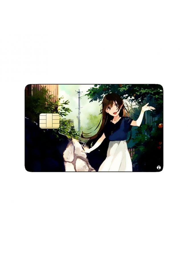 RKN PRINTED BANK CARD STICKER Cute Anime Girl Drawing - Image 1