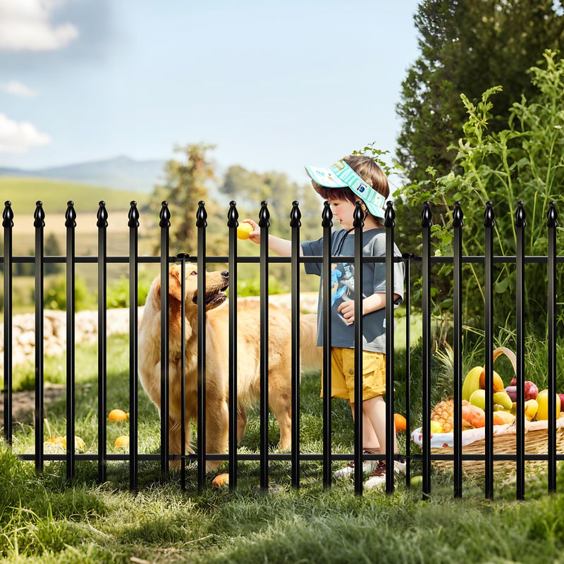 Thealyn Metal Decorative Garden Fence 36" H x 28" W (5 Panels, Total Length 11.6 feet), Metal Border Folding Fence, Landscape Fencing Dog Fence Pet Fence for Flower Bed, Yard, Animal Barrier - Image 1