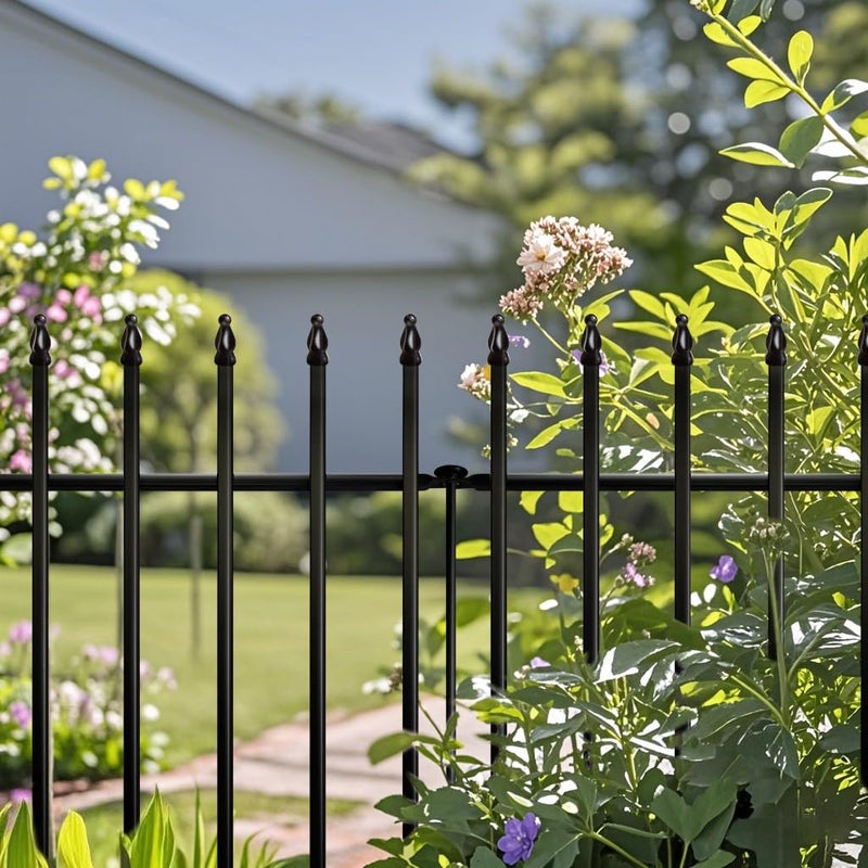 Thealyn Metal Decorative Garden Fence 36" H x 28" W (5 Panels, Total Length 11.6 feet), Metal Border Folding Fence, Landscape Fencing Dog Fence Pet Fence for Flower Bed, Yard, Animal Barrier - Image 2