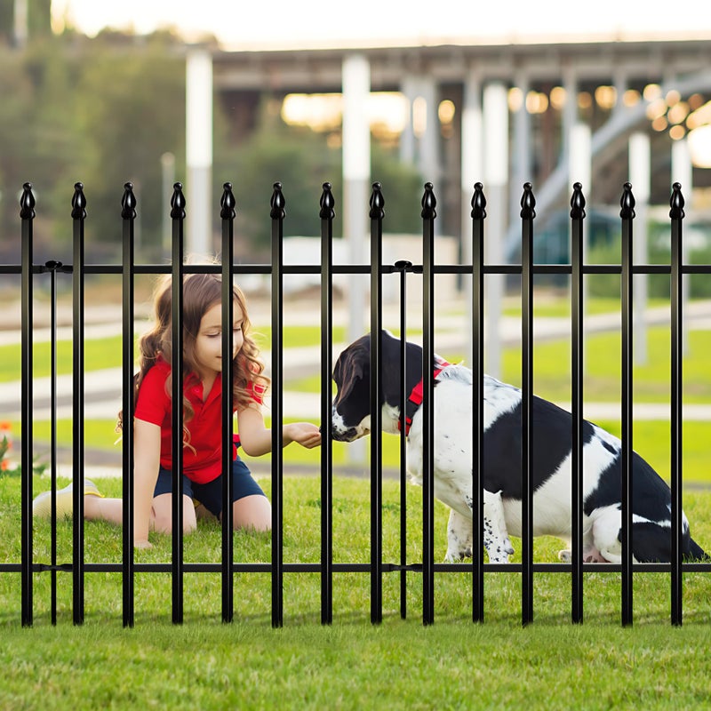 Thealyn Metal Decorative Garden Fence 36" H x 28" W (5 Panels, Total Length 11.6 feet), Metal Border Folding Fence, Landscape Fencing Dog Fence Pet Fence for Flower Bed, Yard, Animal Barrier - Image 4