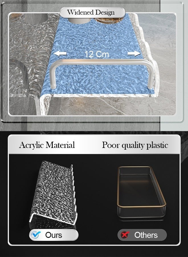 كيلا منظم دش من قطعة واحدة، رف عائم على الحائط، حامل دش، رف دش، حامل دش، منظم شفاف مثبت على الحائط لتخزين الحمام والمزيد، رف لاصق مثبت على الحائط من الأكريليك بدون حفر - Image 5