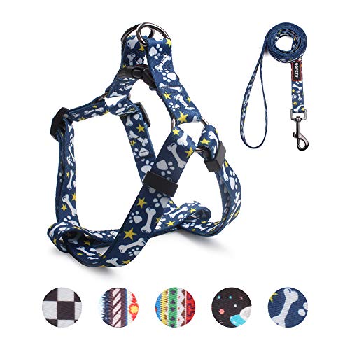 QQPETS Dog Harness Leash Set Adjustable Heavy Duty No Pull Halter Harnesses for Small Medium Large Breed Dogs Back Clip Anti-Twist Perfect for Walking (S(14"-20" Chest Girth), Bone) - Image 1