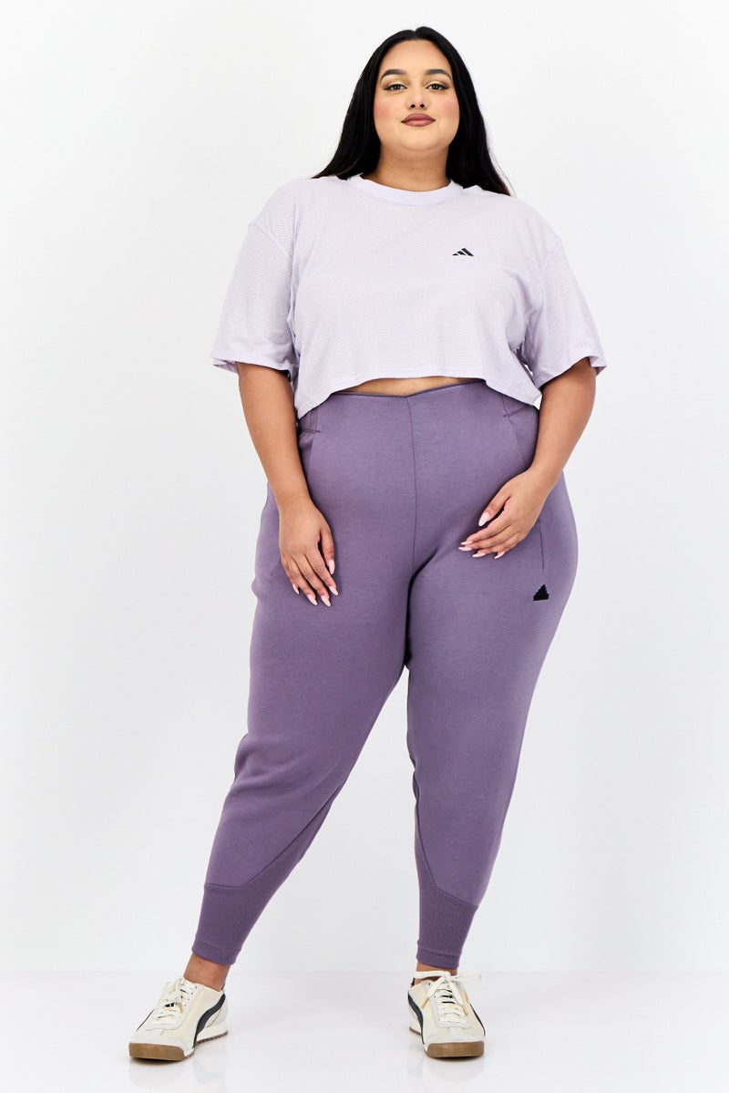 Adidas Women Sportswear Fit Short Sleeve Training Top, Lavender  - Image 4