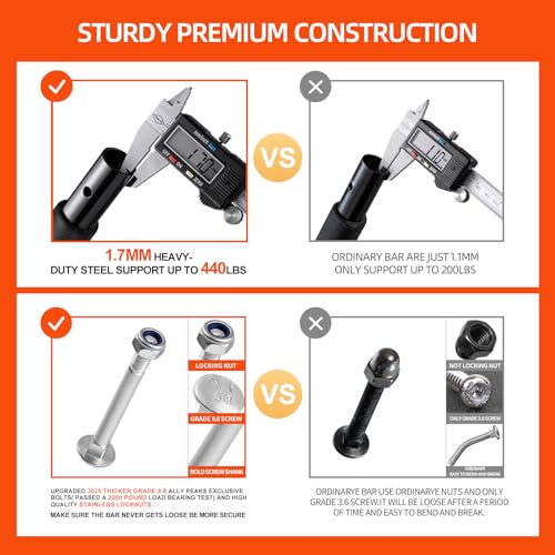 Ally Peaks Pull Up Bar for Doorway | Thickened Steel Max Limit 440 lbs Upper Body Workout| Multi-Grip Strength| Indoor Chin-Up Bar Fitness Trainer for Home Gym Portable - Image 2
