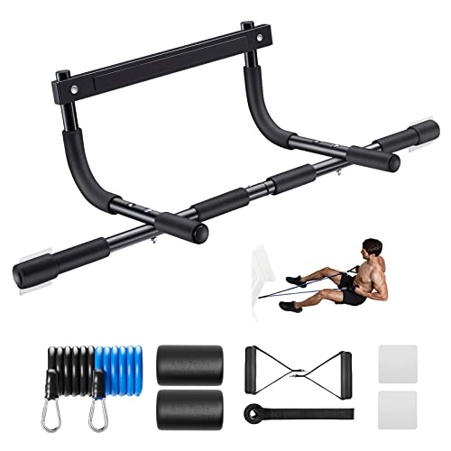 Ally Peaks Pull Up Bar for Doorway | Thickened Steel Max Limit 440 lbs Upper Body Workout| Multi-Grip Strength| Indoor Chin-Up Bar Fitness Trainer for Home Gym Portable - Image 1