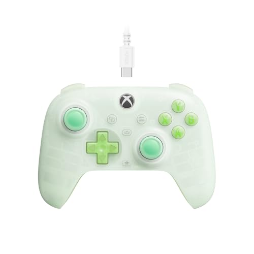 8BitDo Ultimate Mini Wired Controller for Xbox with RGB Lighting Fire Ring Hall Effect Joysticks and Triggers for Xbox Series XS Xbox One Windows 1011 Officially Licensed Translucent Green - Image 1