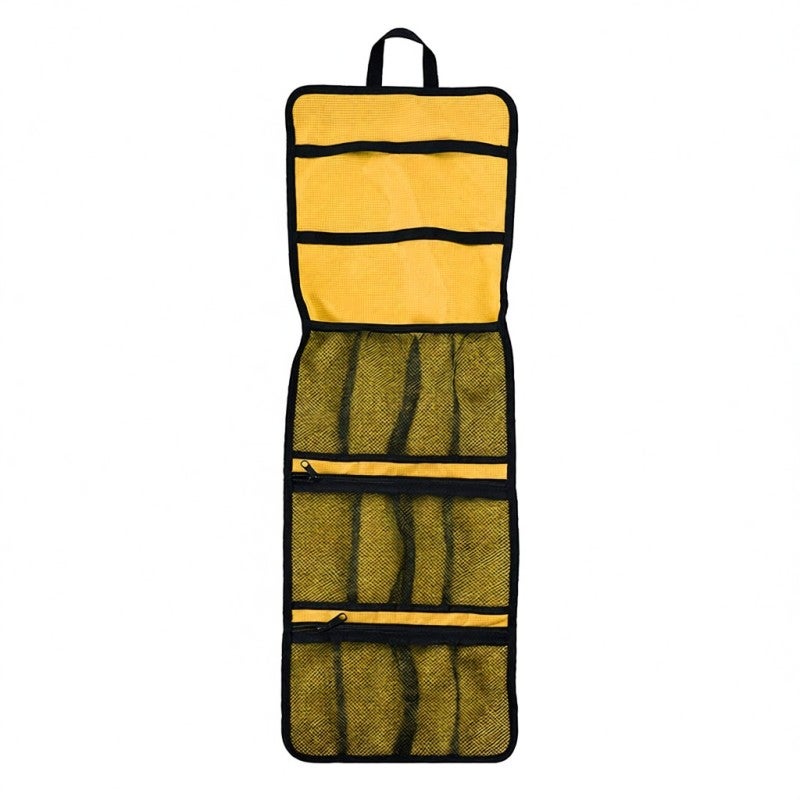 Luckstone Climbing Quickdraw Hanging Bag: 420D Oxford Yellow Waterproof Durable Lightweight - Foldable Multiple Compartments Climbing Gear Organizer for Outdoor Rock Climbing & Travel Adventures - Image 1
