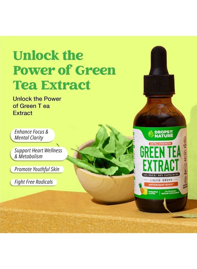 دروبس أوف نايتشر مستخلص الشاي الأخضر 10:1، 50% من EGCG - قطرات سائلة من الشاي الأخضر - نباتي، أقوى بأربع مرات من الحبوب والكبسولات - 2 أونصة، مكمل غذائي مضاد للأكسدة والمناعة - يدعم البشرة والقلب وصحة الدماغ ويعزز الذاكرة - Image 5