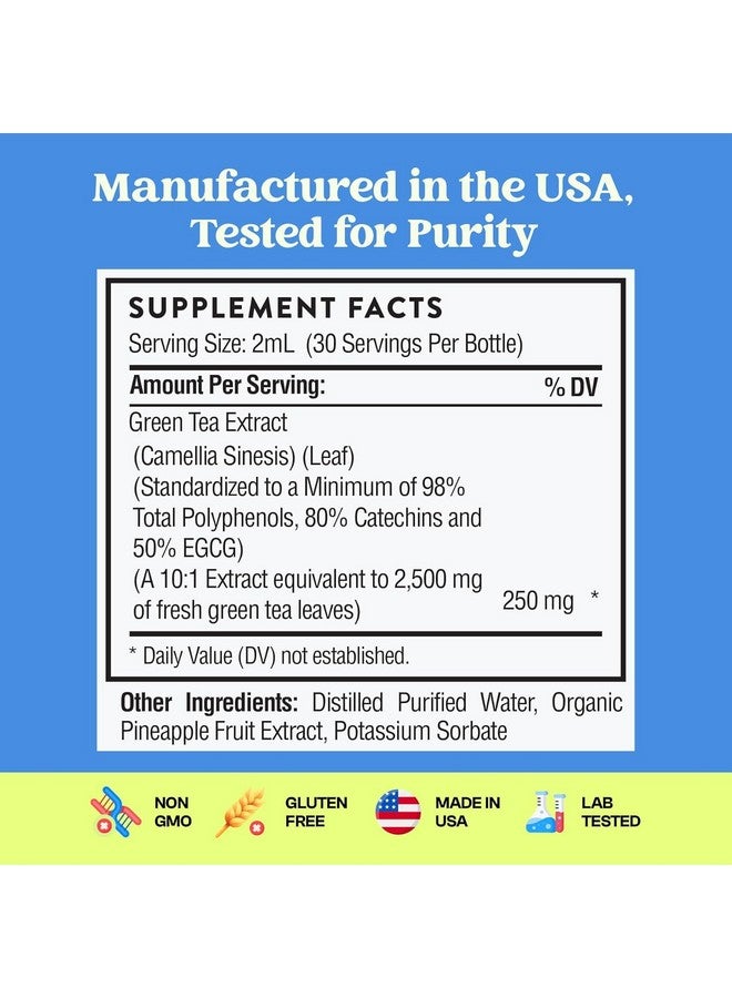 دروبس أوف نايتشر مستخلص الشاي الأخضر 10:1، 50% من EGCG - قطرات سائلة من الشاي الأخضر - نباتي، أقوى بأربع مرات من الحبوب والكبسولات - 2 أونصة، مكمل غذائي مضاد للأكسدة والمناعة - يدعم البشرة والقلب وصحة الدماغ ويعزز الذاكرة - Image 4