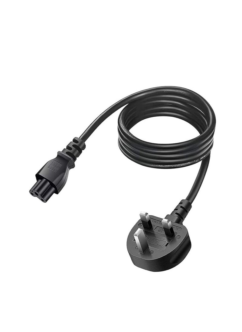 Terabyte Laptop Power Cable UK Plug to C5 3 pin Laptop Power lead  - Image 1