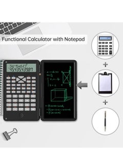 Necomi 2 in 1 Scientific Calculator with Writing Tablet, 240 Arithmetic Functions, Battery Powered, Handheld Small Math Basic Foldable  Calculator for Kids, Office, Home, Financial Accounting  - Image 3