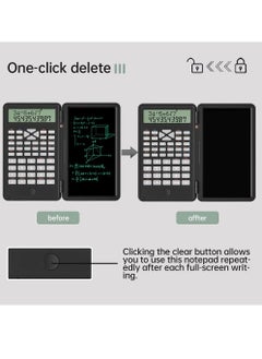 Necomi 2 in 1 Scientific Calculator with Writing Tablet, 240 Arithmetic Functions, Battery Powered, Handheld Small Math Basic Foldable  Calculator for Kids, Office, Home, Financial Accounting  - Image 4