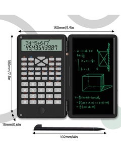 Necomi 2 in 1 Scientific Calculator with Writing Tablet, 240 Arithmetic Functions, Battery Powered, Handheld Small Math Basic Foldable  Calculator for Kids, Office, Home, Financial Accounting  - Image 5