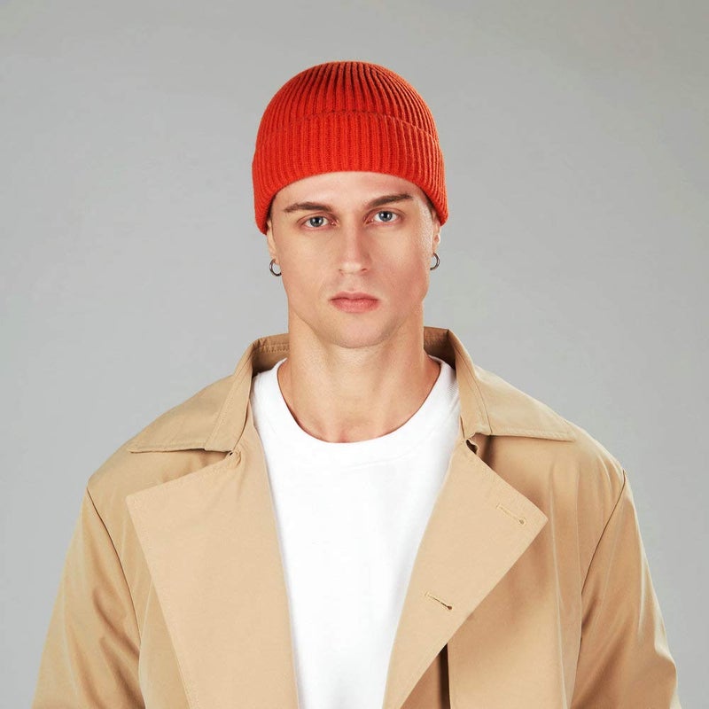 Roybens 4pcs Wool Fisherman Beanies for Men, Knit Short Watch Cap Winter Warm Hats - Image 4