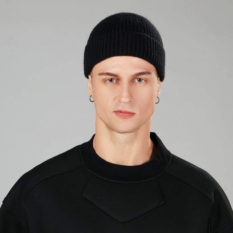 Roybens 4pcs Wool Fisherman Beanies for Men, Knit Short Watch Cap Winter Warm Hats - Image 2