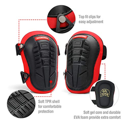 WORKPRO Knee Pads for Work, Construction Knee Pads with Ergonomic Gel Cushion and Foam Padding for Gardening, Carpentry, Welding, Roofing, Cleaning - Image 2