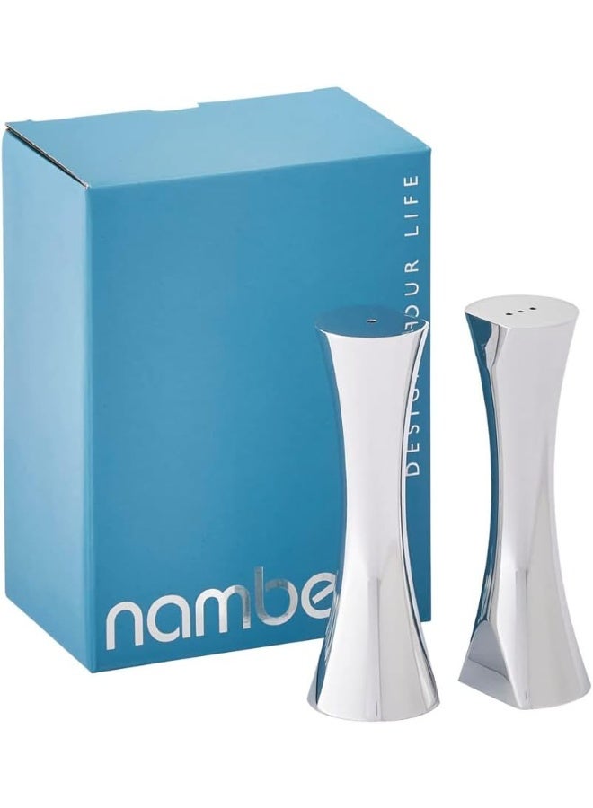 Nambe nambe Kissing Salt & Pepper Shakers | 2-Piece Set | Kitchen Tool | Salt Sugar Spice Pepper Seasoning Bottle for Table, RV, Camp, BBQ | 1.5-Ounce | Made of Metal Alloy | Designed by Karim Rashid  - Image 4