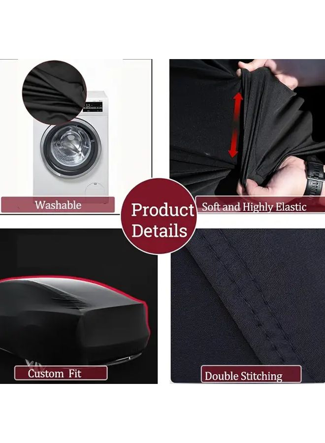 Black Gray SUV M Car Cover Dustproof Breathable Full Coverage Elastic Fabric Scratch Resistant - Image 4