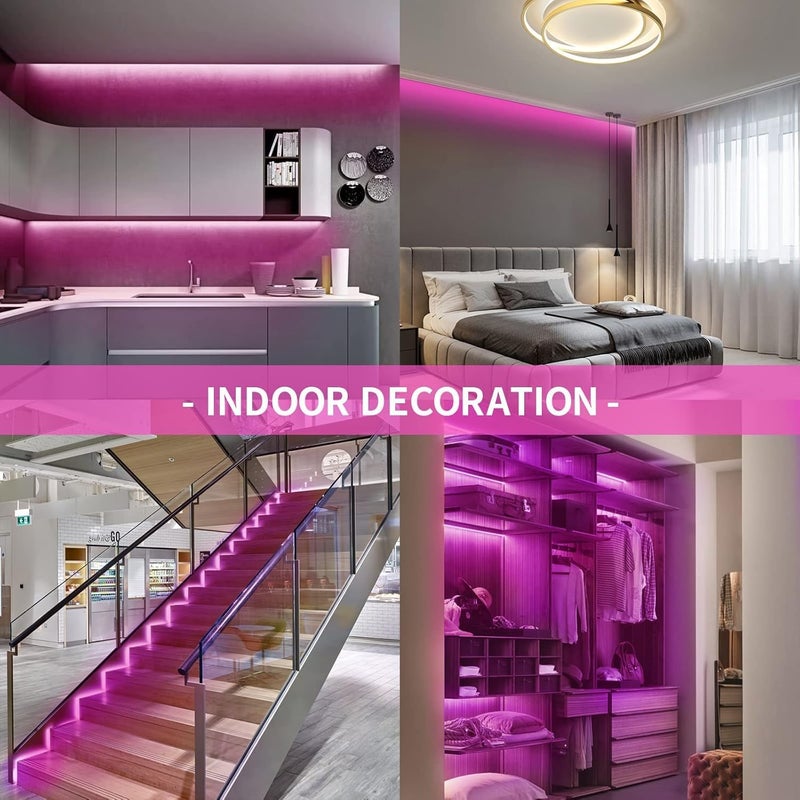 أنوار حبل النيون 16.4 قدم/5 متر مع مزود الطاقة – شريط LED سيليكون مقاوم للماء ومرن للاستخدام الداخلي والخارجي (وردي) - Image 4