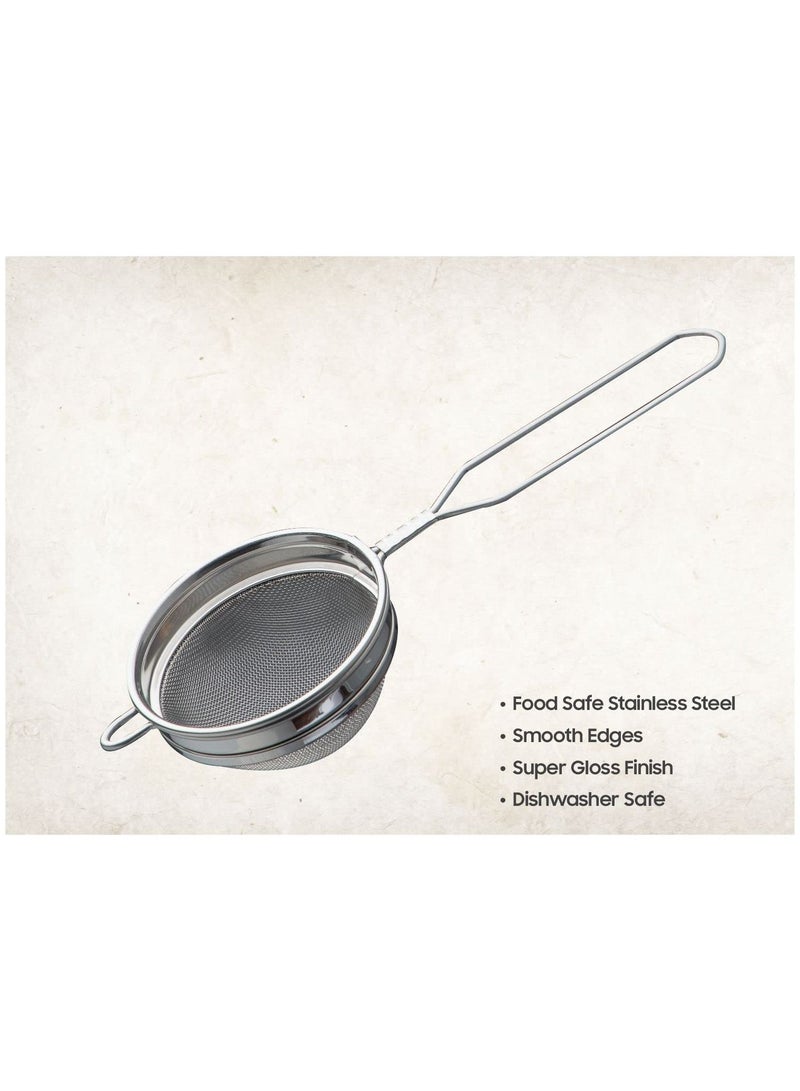 Signoraware Kitchen Tools Stainless Steel Food Grade Steelo Tea Strainer Filter With Wire Handle And Stainless Steel 9cm - Image 3