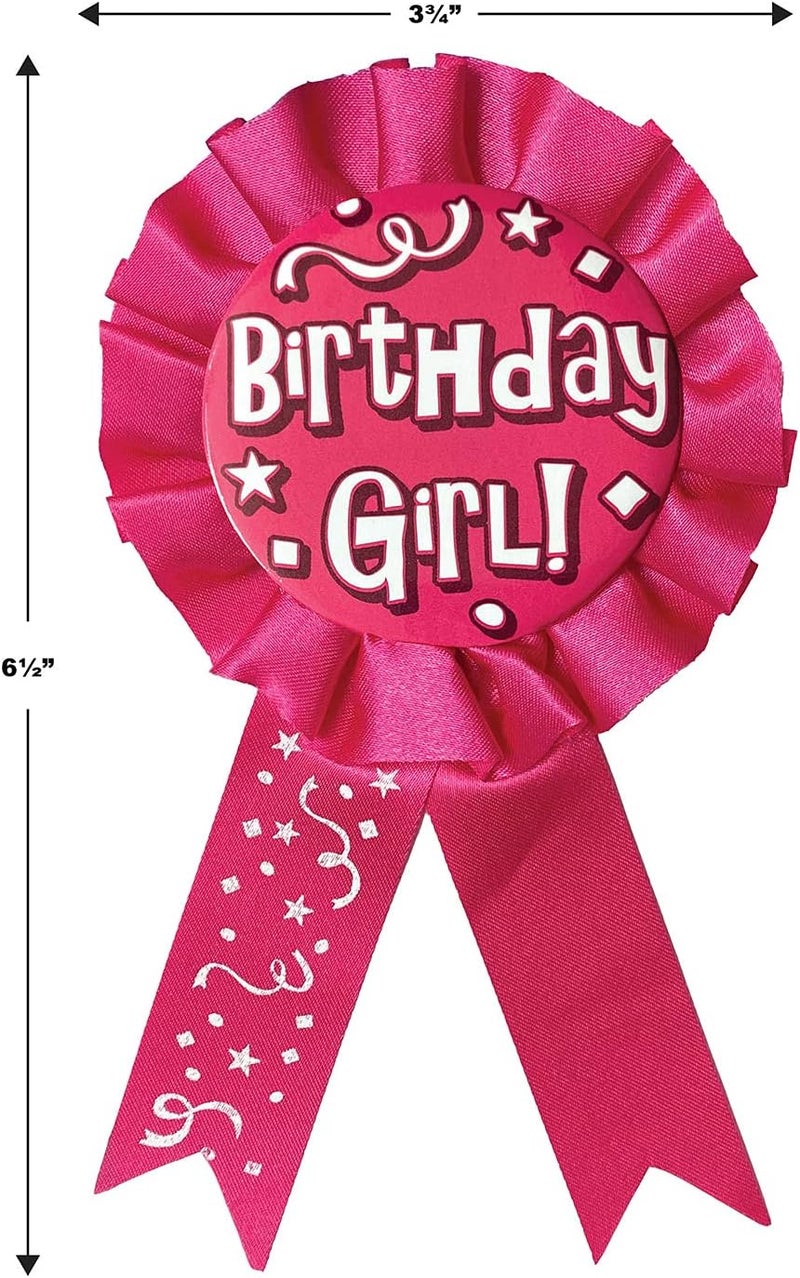 Beistle Birthday Girl Award Ribbon - Image 2
