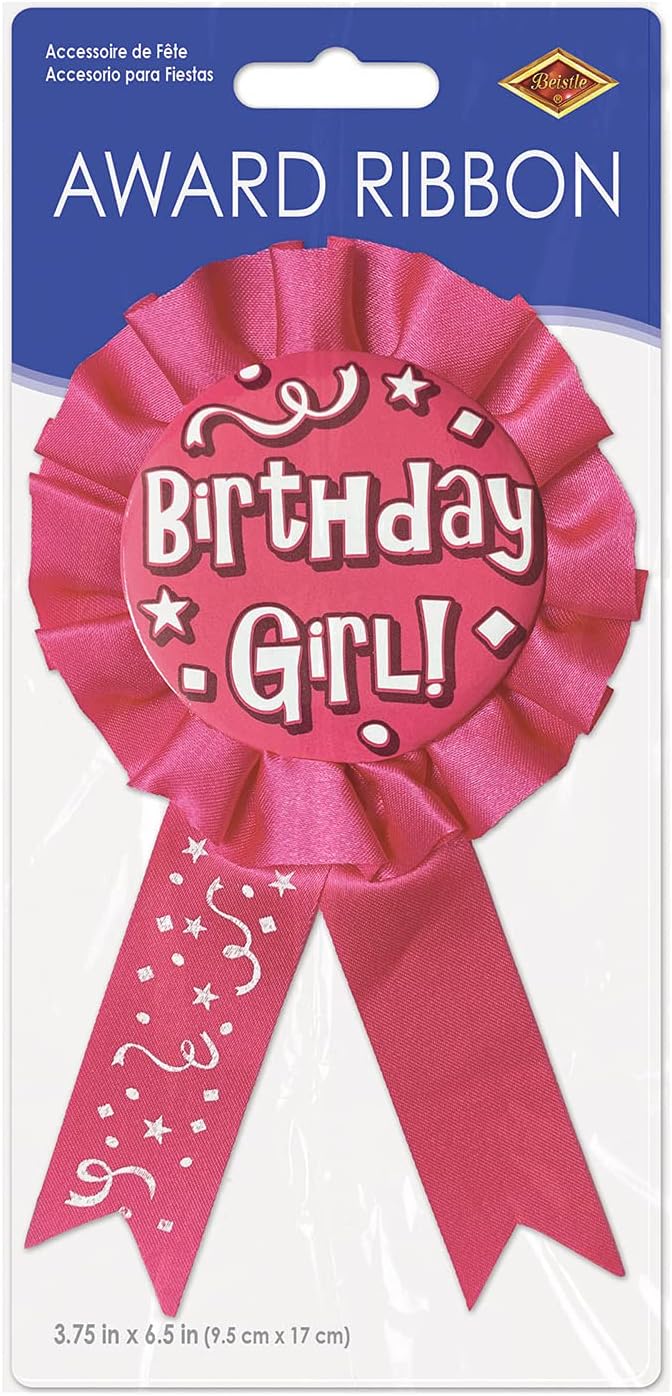 Beistle Birthday Girl Award Ribbon - Image 4