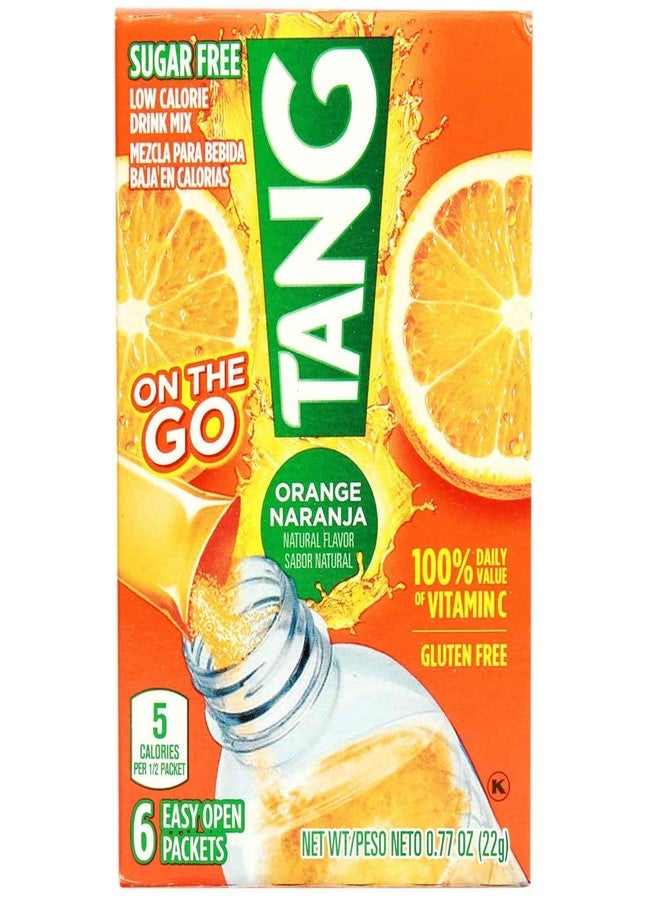 Tang On The Go Orange Sugar Free Drink Mix 6 Individual Sachet Box,(3.6g X 6) 22g - Image 1