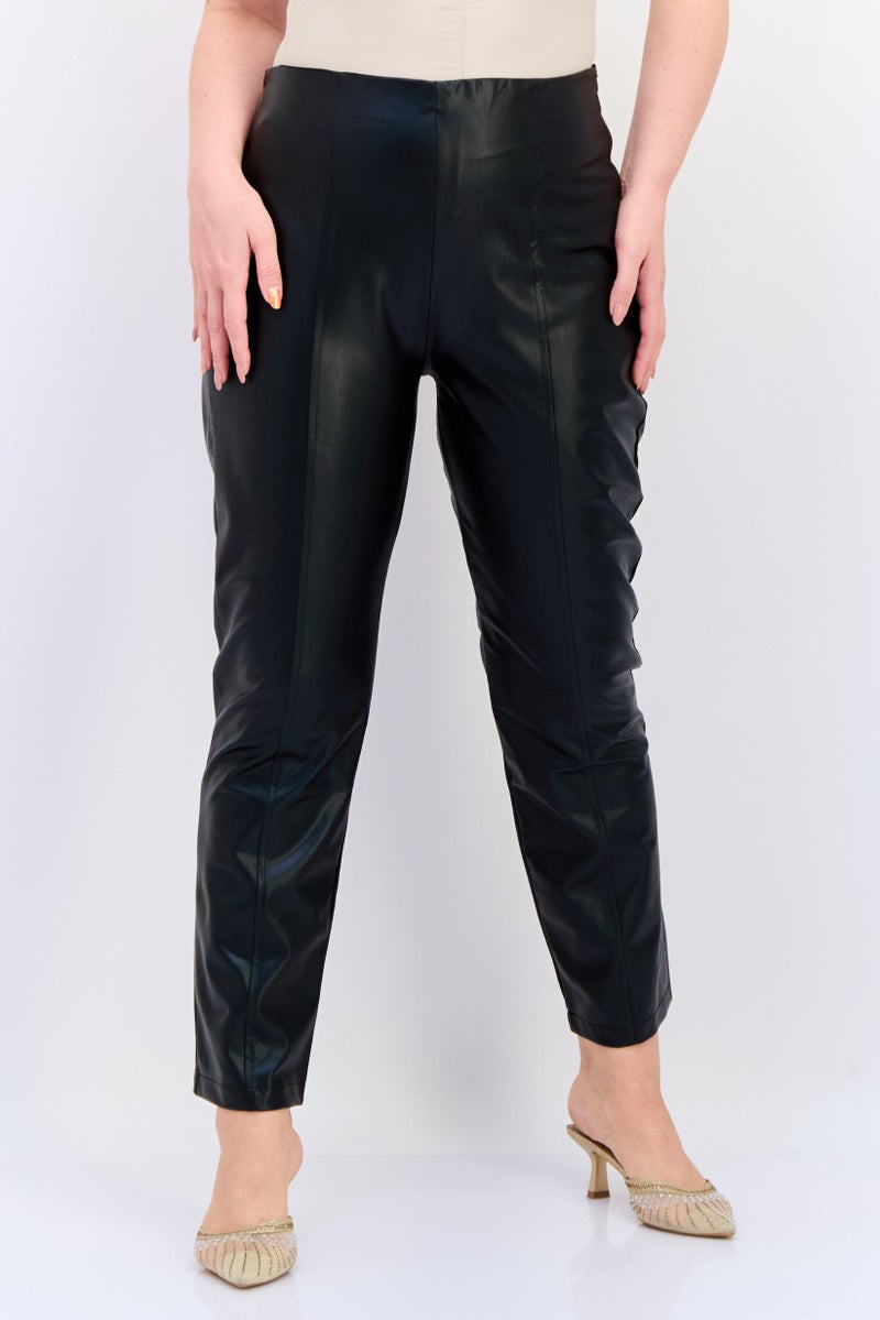 KOTON سروال نسائي بقصة عادية مستقيمة، أسود - Image 1