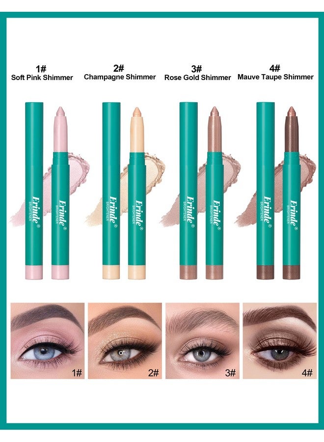 إريندي مجموعة أقلام تحديد العيون من إريندي، 4 ألوان، قلم تفتيح العيون، مكياج ظلال العيون الكريمي اللامع، قلم تحديد العيون اللامع المقاوم للماء طويل الأمد - Image 2