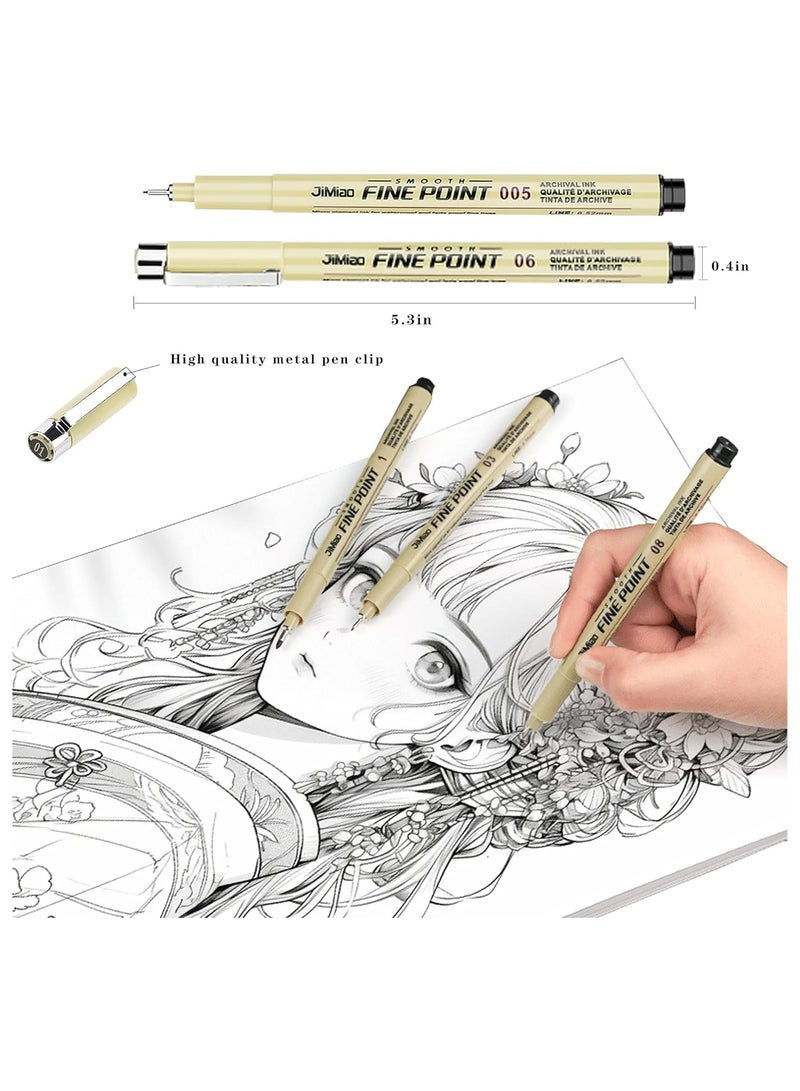 CMGTYYD Micro Fineliner Drawing Art Pens, 12 Black Fine Line Waterproof Ink, Artist Supplies Archival Inking Markers for Sketching, Outlining, Anime, Watercolour, Zentangle (12 Pcs) - Image 3