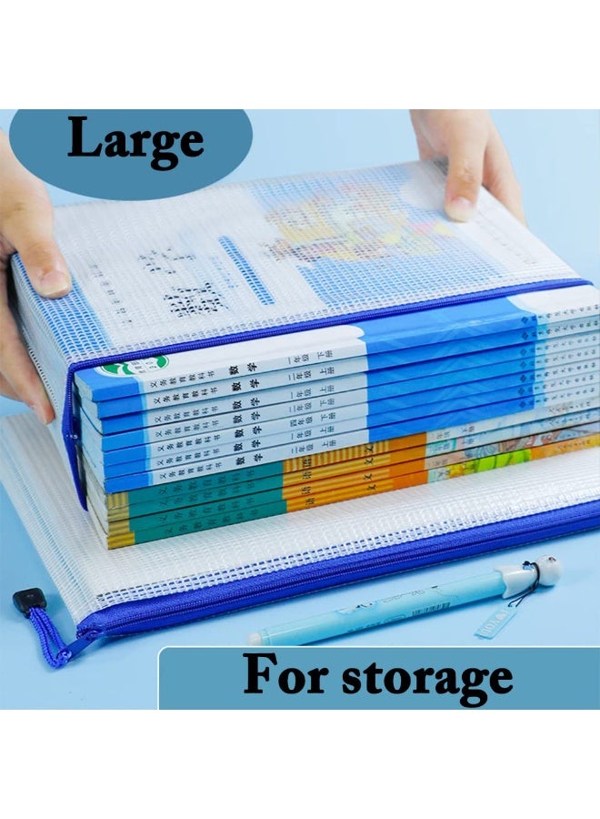 أكياس ملفات 10 جهاز كمبيوتر شخصي ، مناسبة للمكتب والمدرسة وأكياس تخزين ألعاب اللوحة (حجم A4 13.4 × 9.4 بوصة ، أبيض + أزرق) - Image 4
