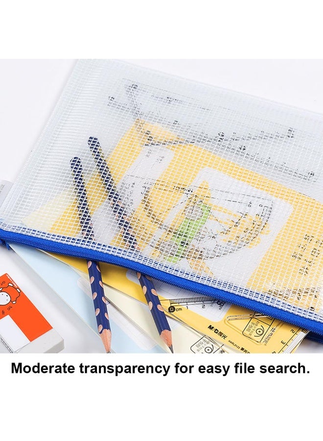 أكياس ملفات 10 جهاز كمبيوتر شخصي ، مناسبة للمكتب والمدرسة وأكياس تخزين ألعاب اللوحة (حجم A4 13.4 × 9.4 بوصة ، أبيض + أزرق) - Image 3