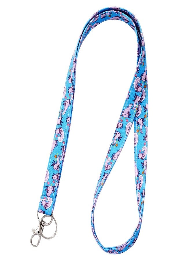 LParkin Axolotl Lanyard ID Holder Cotton Fabric Preschool Lanyard Teacher Gift Coworker Gift for Her Boss (Axolotl) - Image 1