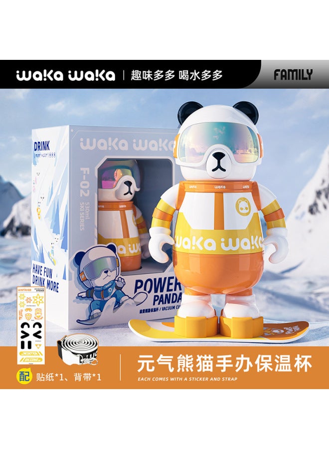 Waka Panda Thermos 316 Stainless Steel Water Cup For Men And Women High Color Value Children's Suction Tube Cup Cartoon Trendy Play Water Cup